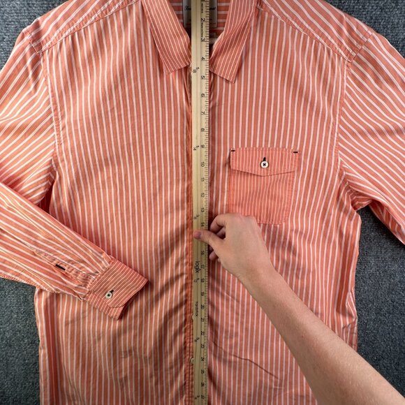 Tommy Bahama Button Up Shirt Men’s Striped Orange White Island Modern Fit XL - Picture 3 of 10